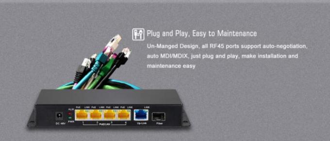 96W / 120W Unmanaged 5 Port POE Switch 48V With Gigabit SFP Port PNP Type