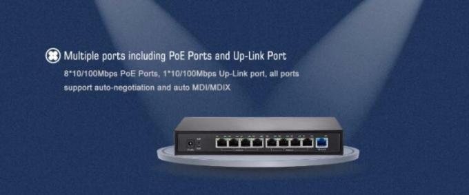 Fast Wireless POE Switch With 9 Ports Lightning Protection Port Priority Function