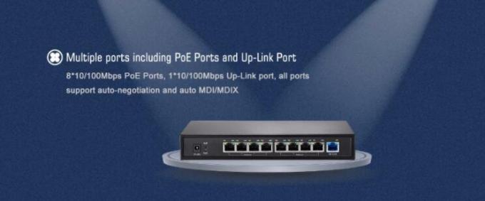 8-Port Faster PoE Switch IEEE 802.3af/at Standard + 1* 10/100M up-link port