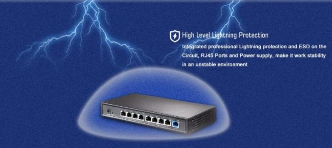 24V Passive 8 Channel POE Switch Fast Ethernet Switch Eco - Friendly