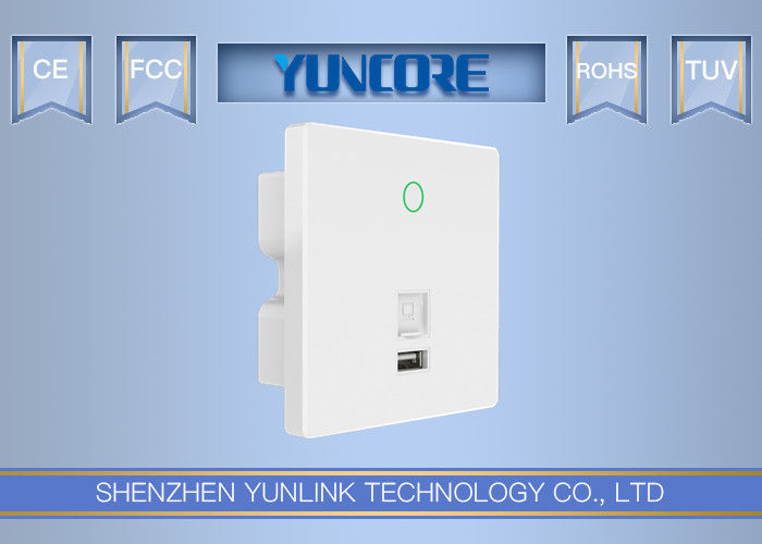 300Mbps Data Rate In Wall Wireless Access Point , USB Charger Touchable In Wall WiFi AP
